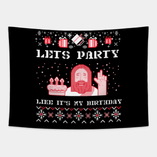 Ugly Christmas Sweater - Jesus Birthday Tapestry