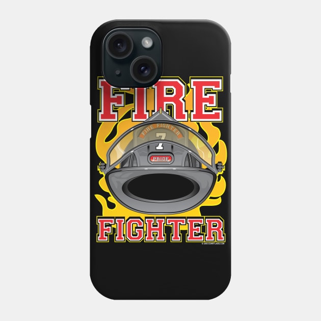 Fire Fighter Black Helmet Phone Case by eShirtLabs