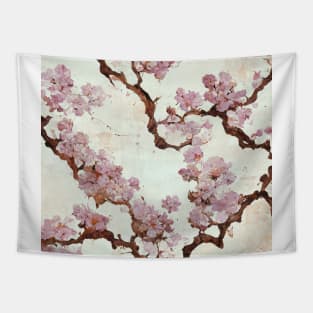 Cherry Blossom Mural Painting Tapestry