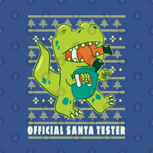 Disover Official Santa Tester - Christmas T Rex - T-Shirt