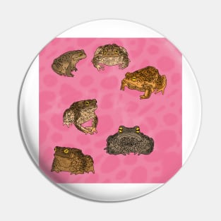 Toads Pattern Pink Pin