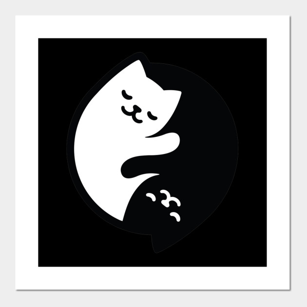 Yin Yang Cat T Shirt Love Cats Shirts Th Yin Yang Cats Affiche
