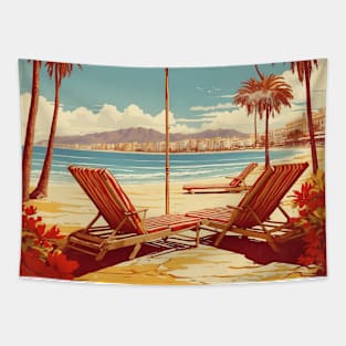 Costa del Sol Beach Spain Travel Tourism Retro Vintage Tapestry