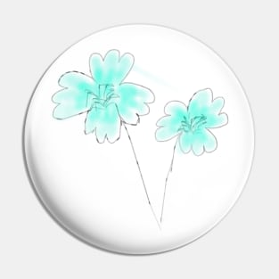 Green blue watercolor art Pin