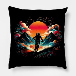 Vintage Mountain Bike Design Pillow