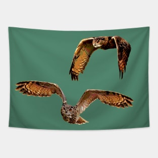 Owls in Flight Eurasian Owl Tapestry