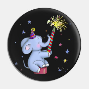 Happy New Year Elephant Pin