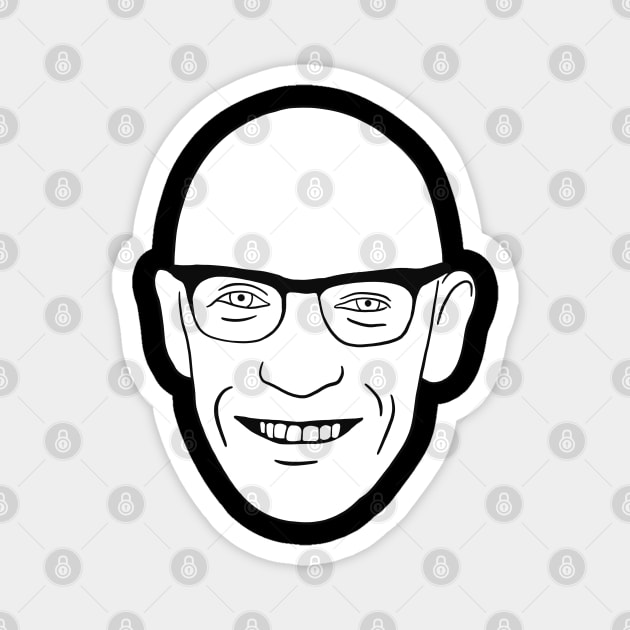 Foucault Minimal White Portrait Magnet by isstgeschichte