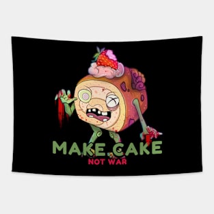 Make Cake Not War Zombie Tapestry