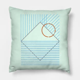 Retro Mountain Sunset Pillow