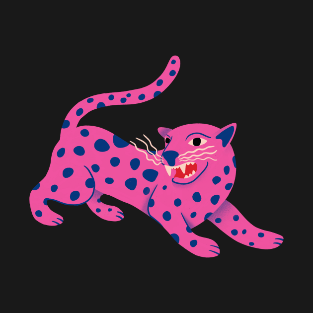 Cute pink cheetah cat illustration by WeirdyTales