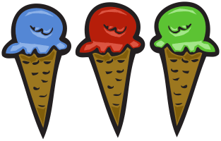 3 Ice Cream Cones Magnet