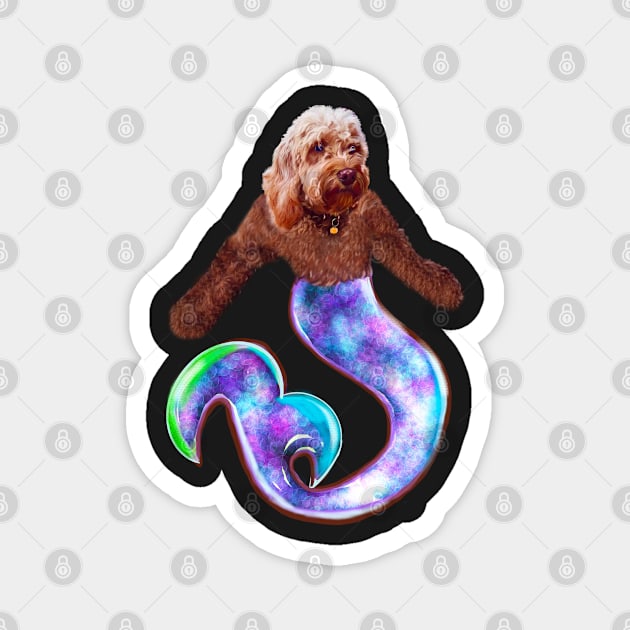 Magical rainbow mermaid Cavapoo Cavoodle - cavalier king charles spaniel poodle Magnet by Artonmytee