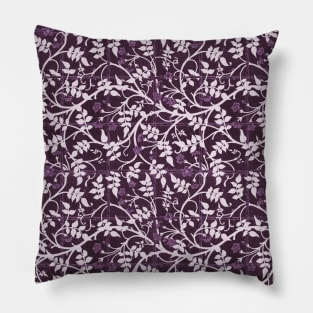 William Morris Jasmine Trellis Pattern White and Purple Pillow