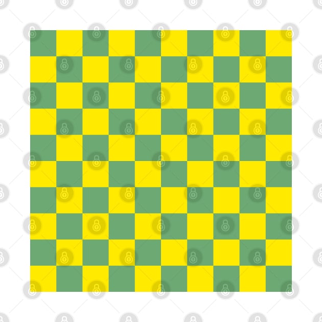 Checkerboard Square Seamless Pattern - Yellow & Fern Green by DesignWood Atelier