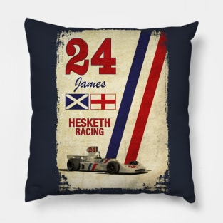 Retro Formula 1 Hesketh Racing James Hunt 24 T-Shirt Pillow