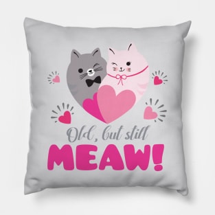 Old, but still meaw! Two sweet romantic cats. <Not only> for valentine´s day Pillow