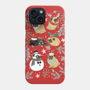 Christmas Pugs Phone Case