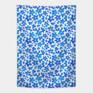 Blue Tiny Flowers Floral Pattern Elegant Summer Vibes Tapestry