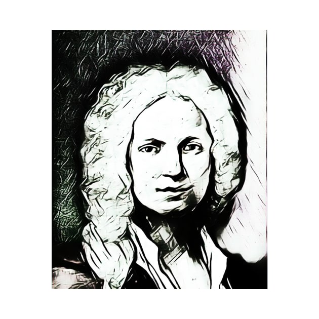 Antonio Vivaldi Black and White Portrait | Antonio Vivaldi Artwork 3 by JustLit