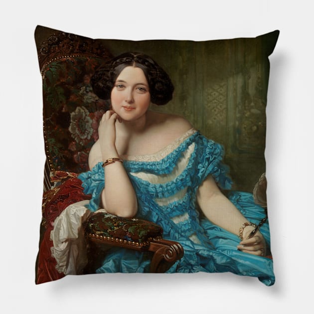 Amalia de Llano, a Spanish Countess and Author by Federico de Madrazo Pillow by Classic Art Stall