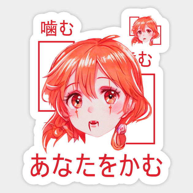 Anime Girl Vampire Casual Fashion Anime Sticker Teepublic