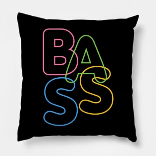 Modern LGBTQ Color BASS Typography for bassists Pillow