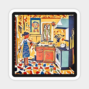 Teamwork in the kitchen-Matisse inspired Magnet