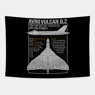 Vulcan Bomber Aircraft Plane Aeroplane Blueprint Tapestry