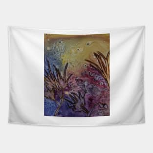 Coral reef abstract. Watercolor Painting Tapestry