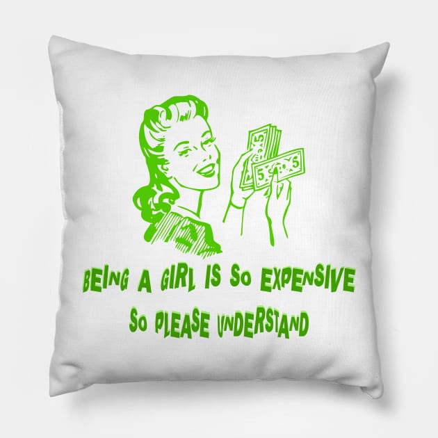 RETRO SASSY GIRL Pillow by AVOLATION