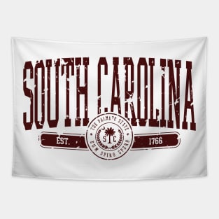 South Carolina Vintage Distressed Palmetto State Tapestry