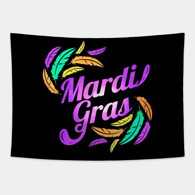 Purple Lettering For Mardi Gras Tapestry by SinBle