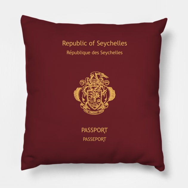 Seychelles passport Pillow by Travellers