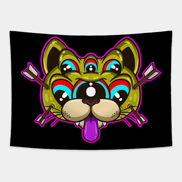 six eyes cartoon Tapestry by Behold Design Supply