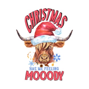 Christmas Has me Feeling Moody Jersey Cow T-Shirt