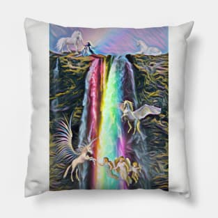 Unicorns in Heaven Pillow