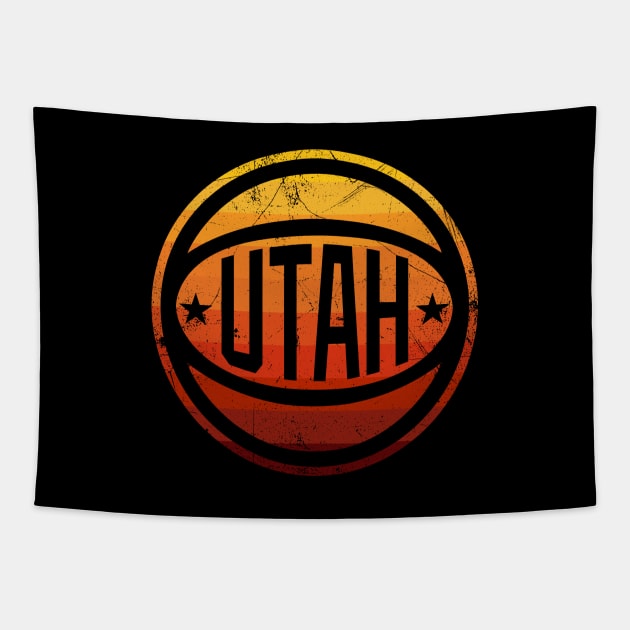 Utah Retro Ball - Sunset/Black Tapestry by KFig21