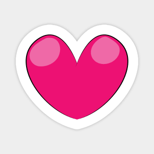 Bright Pink Love Heart Magnet