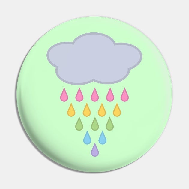 Raining Rainbow Rain Cloud Pin by Kelly Gigi