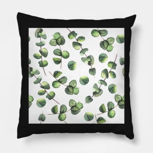 Watercolor pattern with eucalyptus sprigs Pillow
