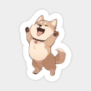 Cute Akita Dog Jumping Magnet