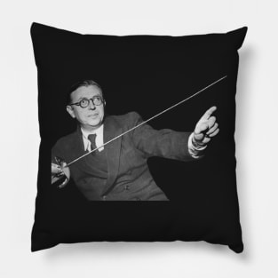 Sartre Fencing (No Border) Pillow