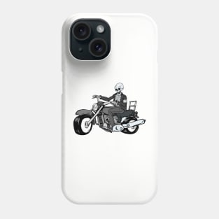 ST Patricks Day Skeleton Man riding a Big Road Motorbike Phone Case