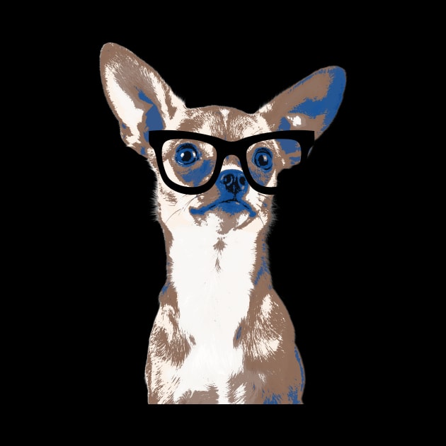 Hipster Chihuahua, Slam Poet Dog, Intelectual Glasses Nerd by ArtisticEnvironments