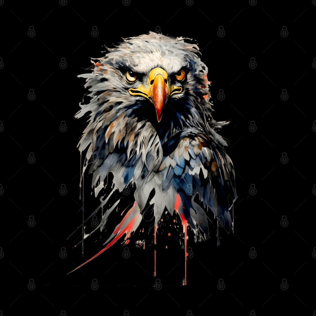 American Eagle: Never Act Like Prey on a Dark Background by Puff Sumo
