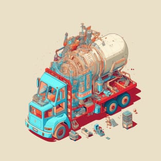 Psychedelic Style Cement Mixer Truck T-Shirt