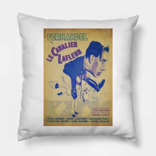 Fernandel - The Cavalier Lafleur - MOVIE POSTER - Retro - Vintage Pillow
