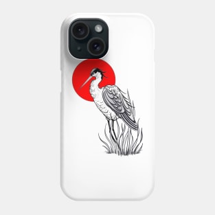 Crane tattoo style Phone Case