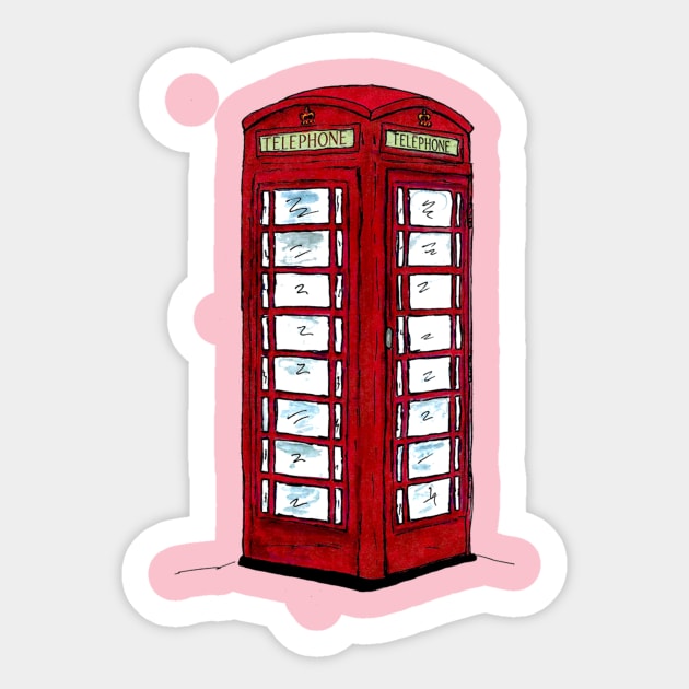 English Phone Box - Phone Box - Sticker | TeePublic